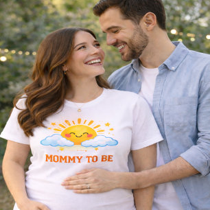 T-shirt Fête de Bébé Maman à Venir ensoleillée