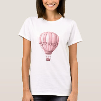 T-shirt Fête de Bébé Montgolfière Rose Aventure Fille