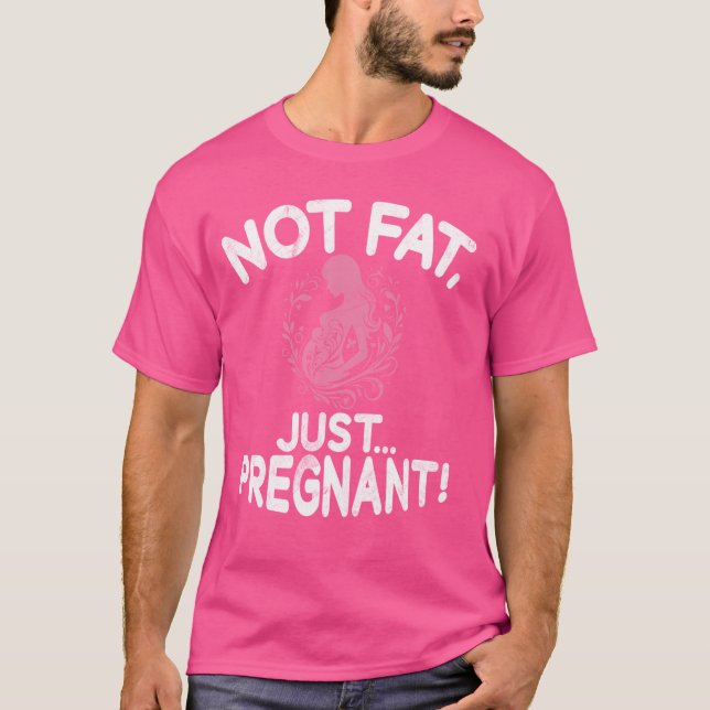 T-shirt Fête de bébé pas grosse juste enceinte (Devant)