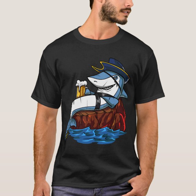 T-shirt Fête de bière Pirate Requin (Devant)