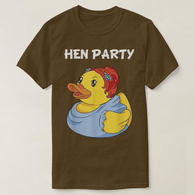 T-shirt Fête de canard en caoutchouc de mariée Filles Hen (Design devant)