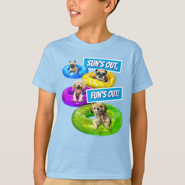T-shirt Fête de chien dans la piscine (Devant)