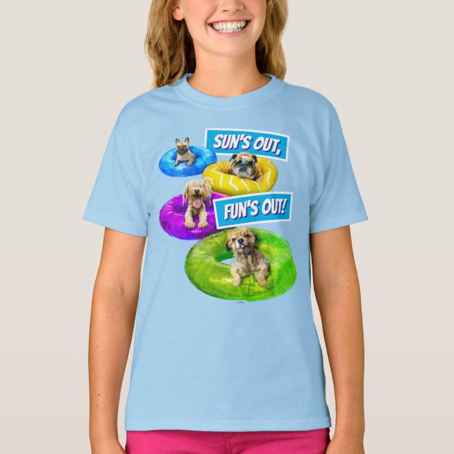 T-shirt Fête de chien dans la piscine (Devant)