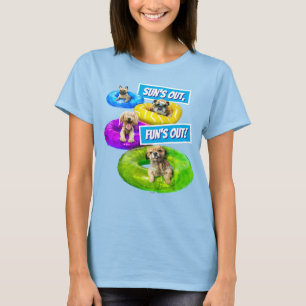 T-shirt Fête de chien dans la piscine
