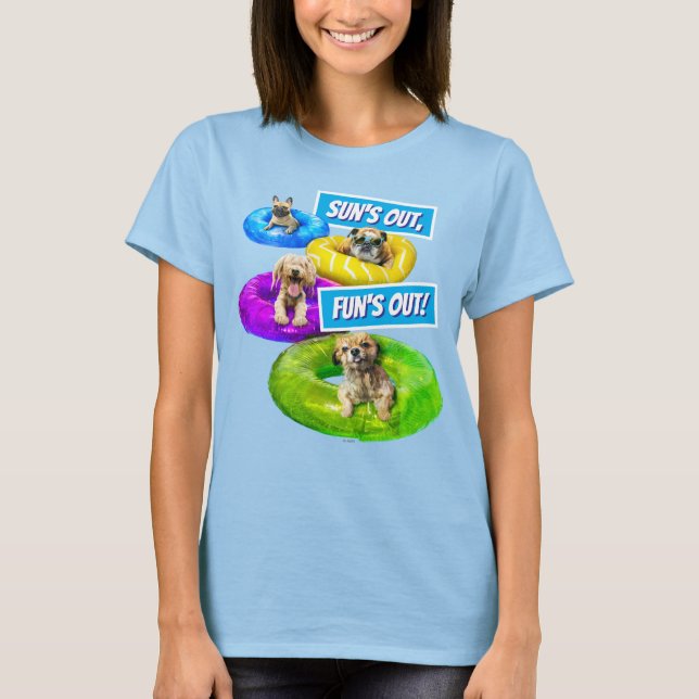 T-shirt Fête de chien dans la piscine (Devant)