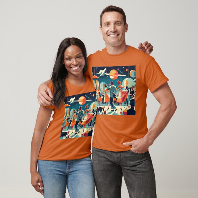 T-shirt Fête de Cocktail d'Ère Spatiale du Milieu du Siècl (Unisexe)