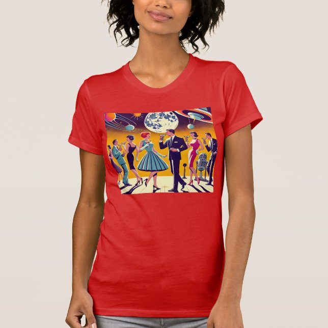 T-shirt Fête de Cocktail d'Ère Spatiale Milieu de Siècle 6 (Devant)