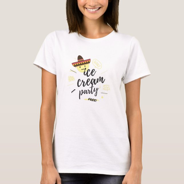 T-SHIRT FÊTE DE CRÈME DE GLACE (Devant)