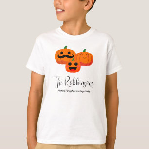 T-shirt Fête de découpage de citrouille tenue assortie en 