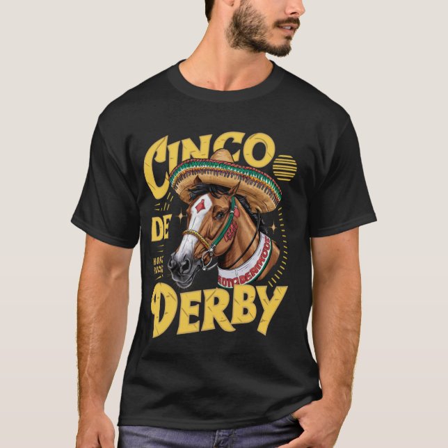 T-shirt Fête de Derby de Mayo Laisse Course de Cheval de F (Devant)