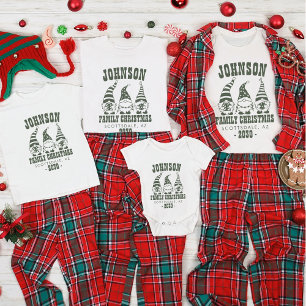 T-shirt Fête de famille Gnome verte tendance personnalisée