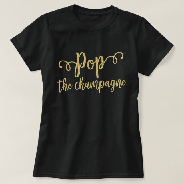 T-shirt Fête de fiançailles avec champagne (Design devant)
