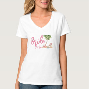 T-shirt Fête de Fiançailles de la future mariée à la Plage