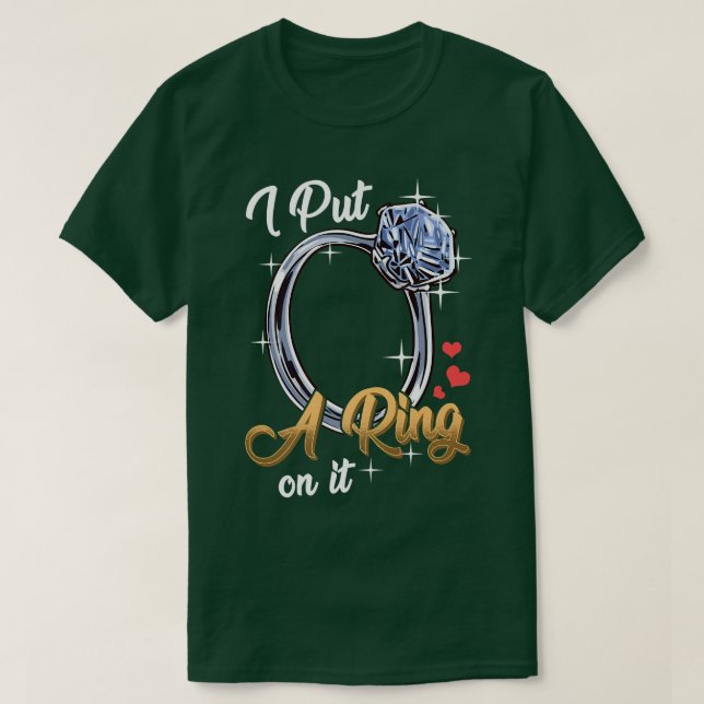 T-shirt Fête de fiançailles du couple Fiancée  (Design devant)