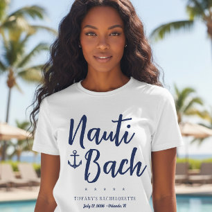 T-shirt Fête de Fiançailles Nauti Bach Ancrée Thème Marin