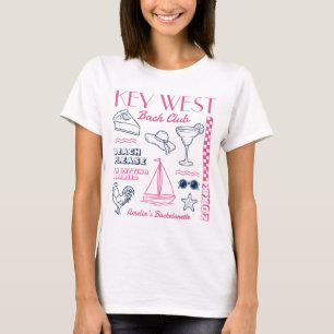 T-shirt Fête de Fiançailles sur la Plage Dessin Doodle Key
