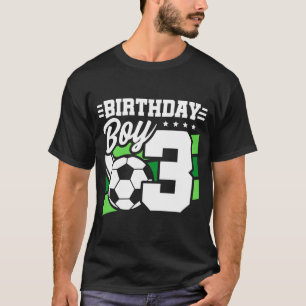 T-shirt Fête de football de 3 ans 3e anniversaire garçon