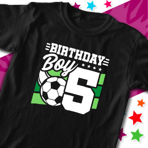 T-shirt Fête de football de 5 ans 5e anniversaire garçon