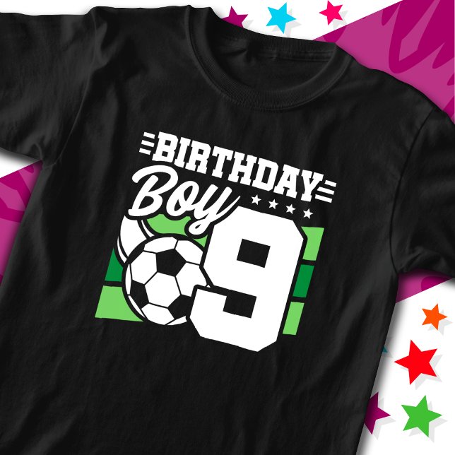 T-shirt Fête de football de 9 ans 9e anniversaire garçon (Créateur téléchargé)