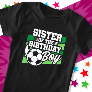 T-Shirt Fête de Football Enfants Soeur du garçon d'anniver