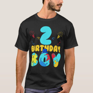 T-shirt Fête de jeu pour garçon de 2 ans, anniversaire de