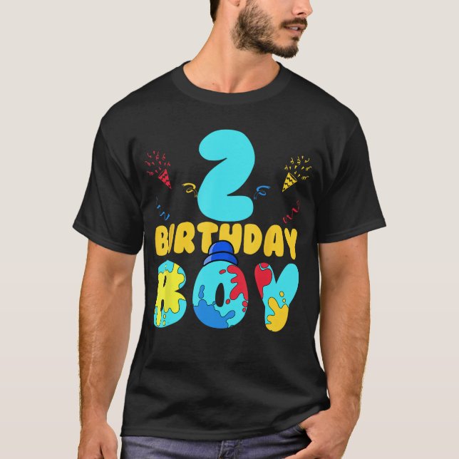 T-shirt Fête de jeu pour garçon de 2 ans, anniversaire de  (Devant)