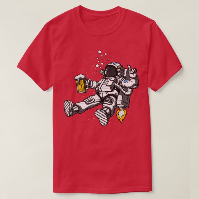 T-shirt Fête de la bière de l'astronaute spatial Funny Cos (Design devant)