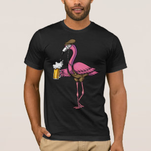 T-shirt Fête de la bière pour oiseaux Flamants roses amusa