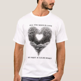 T-SHIRT FÊTE DE LA JOURNÉE SAN VALANTIN. COEUR PROPRE
