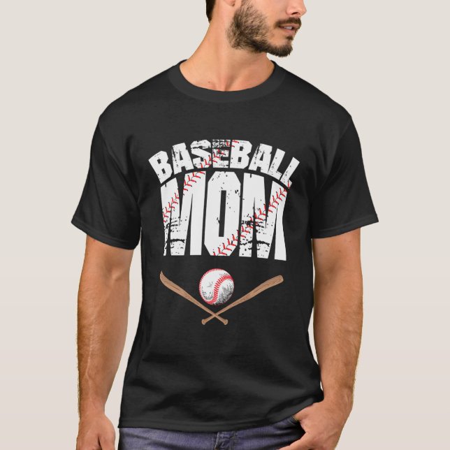 T-shirt Fête de la mère du baseball (Devant)