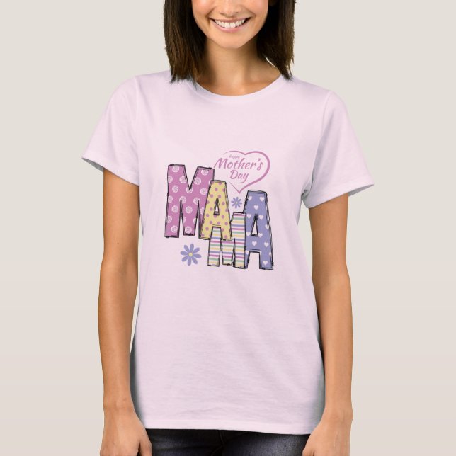 T-shirt fête de la mère heureuse (Devant)