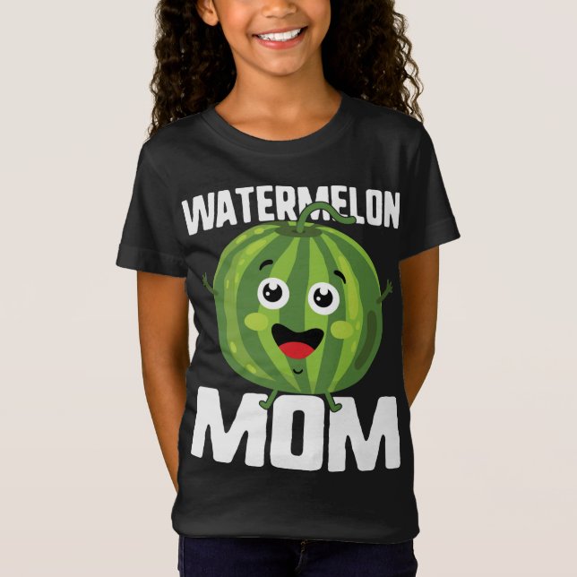 T-Shirt Fête de la mère Pastèque Maman Fruits d'été mignon (Devant)