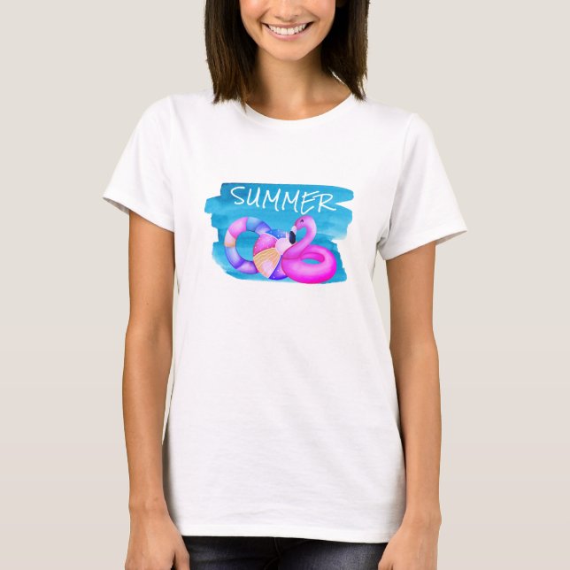 T-shirt Fête de la piscine d'été (Devant)