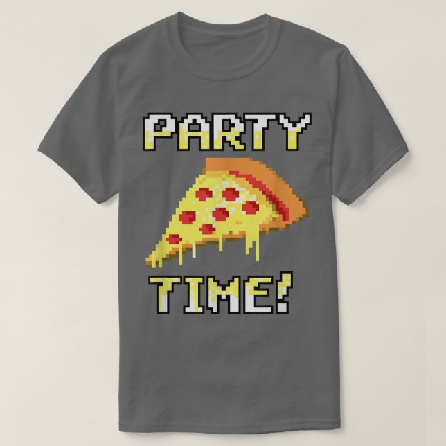 T-shirt Fête de la pizza à la mode Graphique Pixelated Tim (Design devant)