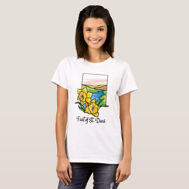 T-shirt Fête de la Saint-David Jonquilles (Devant entier)