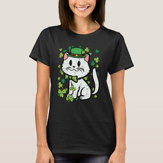 T-shirt Fête de la Saint-Patrick Chat Irlandais Saint-Padd (Devant)