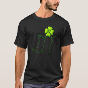 T-shirt Fête de la Saint-Patrick Chat Noir Mon Porte-Bonhe