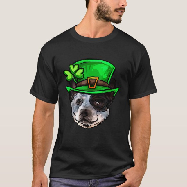 T-shirt Fête de la Saint-Patrick Chien Bouvier Australien  (Devant)
