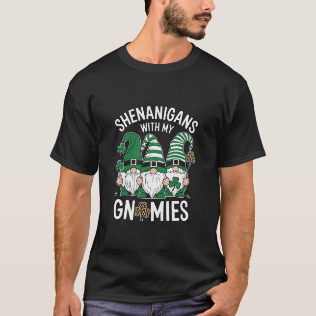 T-shirt Fête de la Saint-Patrick Gnome Léopard Chanceux Tr (Devant)