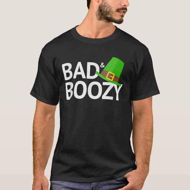 T-shirt Fête De La Saint Patrick Mauvaise Et Boozy (Devant)