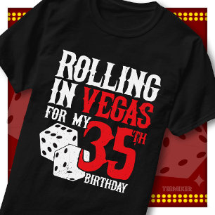 T-shirt Fête de l'équipe des dés d'anniversaire des 35 ans