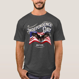T-shirt Fête de l'Indépendance 4 juillet 1776 Aigle