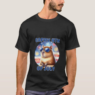 T-shirt Fête de l'Indépendance des femmes Capybara mignonn