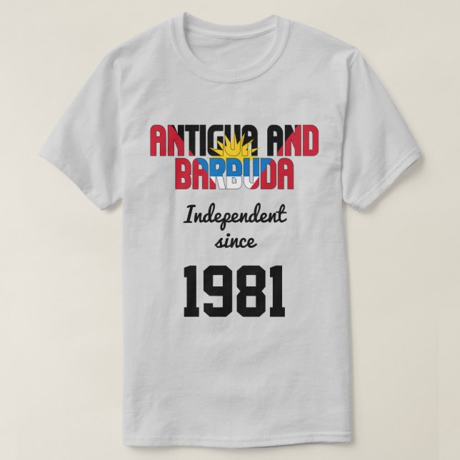 T-shirt Fête de l'indépendance du drapeau d'Antigua-et-Bar (Design devant)