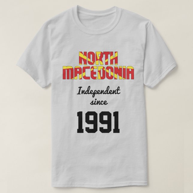T-shirt Fête de l'indépendance du drapeau de la Macédoine  (Design devant)