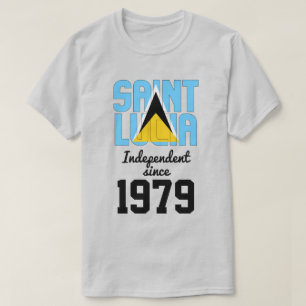 T-shirt Fête de l'indépendance du drapeau de Sainte-Lucie