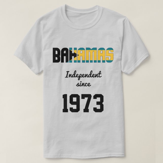 T-shirt Fête de l'indépendance du drapeau des Bahamas (Design devant)