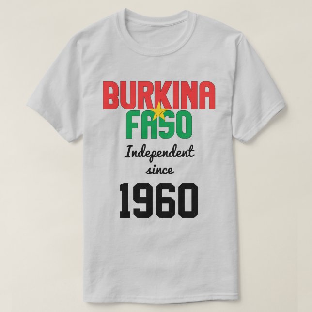 T-shirt Fête de l'indépendance du drapeau du Burkina Faso (Design devant)