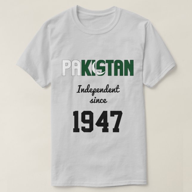 T-shirt Fête de l'indépendance du Pakistan (Design devant)