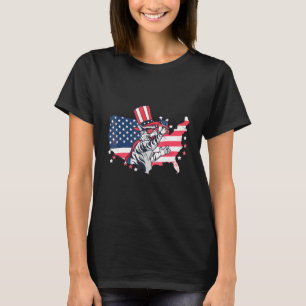 T-shirt Fête De L'Indépendance Étoiles Et Rayures Anglais 